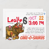 ケーキオサウルス誕生日Exvasanza 招待状 (正面/裏面)