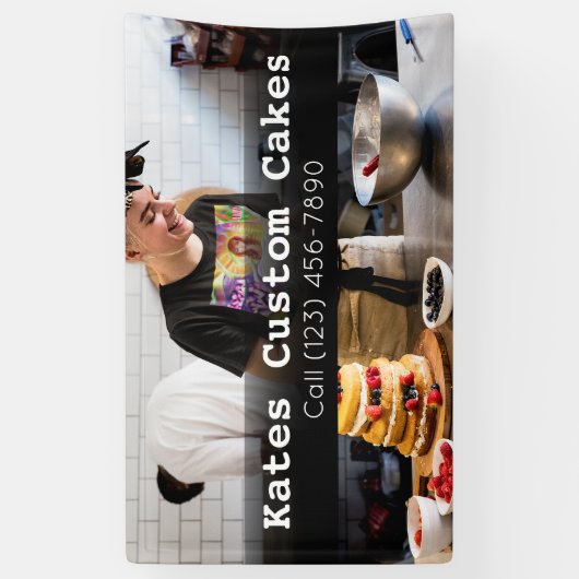 ケーキカスタムベイカービジネス 横断幕 (縦)