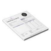 ケーキカップケモダンーキベーカリーパープルオーダー型枠 ノートパッド (アングル)