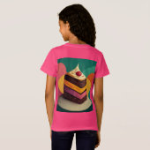 ケーキカラフルデザインのジャージー Tシャツ (裏面フル)