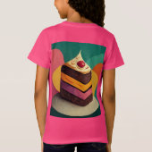ケーキカラフルデザインのジャージー Tシャツ (裏面)