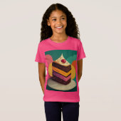 ケーキカラフルデザインのジャージー Tシャツ (正面フル)