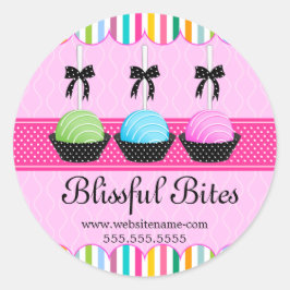 ケーキカラフルポップベーカリーボックスシール ラウンドシール