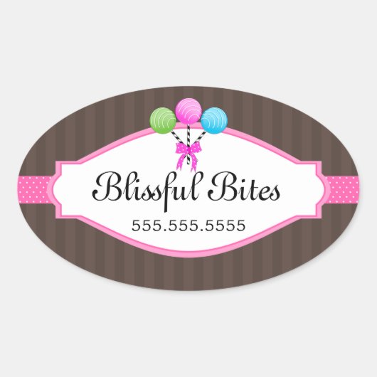 ケーキカラフルポップベーカリーボックスシール 楕円形シール (正面)