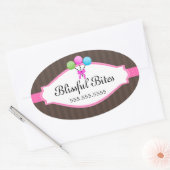 ケーキカラフルポップベーカリーボックスシール 楕円形シール (封筒)