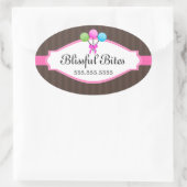 ケーキカラフルポップベーカリーボックスシール 楕円形シール (バッグ)