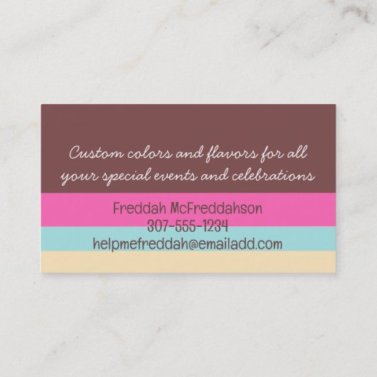 ケーキカラフルポップベーキングベーカリー名刺 名刺 (裏面)