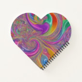 ケーキカラフルー設計のハート形スパイラル ノートブック (裏面)