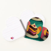 ケーキカラフルー設計のハート形スパイラル ノートブック (内部)