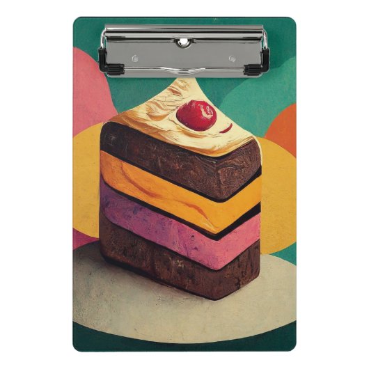 ケーキカラフルー設計の ミニクリップボード (正面)