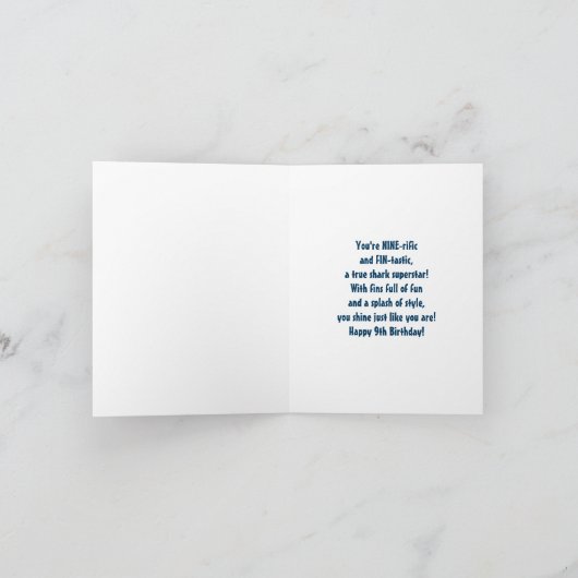 ケーキカード付きハッピーコク誕生日サメ カード (内部)