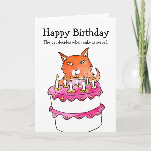 ケーキカード付き猫 カード (正面)