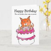 ケーキカード付き猫 カード (黄色い花)