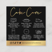 ケーキガイ気にドブラック&金ゴールドスクリプトロゴカード スクエア名刺 (正面)