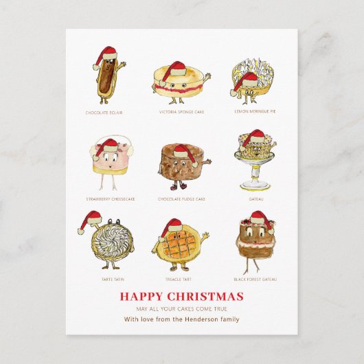 ケーキキュートベーキングイラストレーション シーズンポストカード (正面)