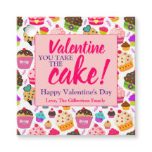 ケーキギフトを取るバレンタインラベル