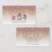 ケーキクッキーカップケーキペストリーシェフグリッター 名刺 (正面/裏面)