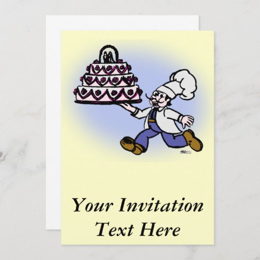 ケーキシェフ 招待状 (正面/裏面)