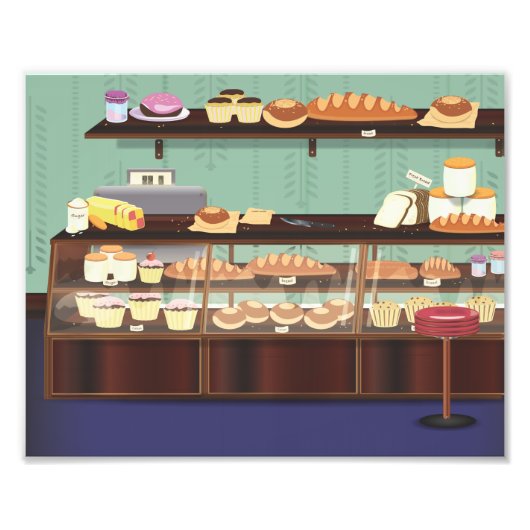 ケーキショップカウンター フォトプリント (正面)