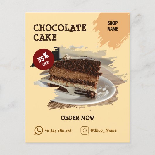 ケーキショップカスタムEditable Flyer チラシ (正面)