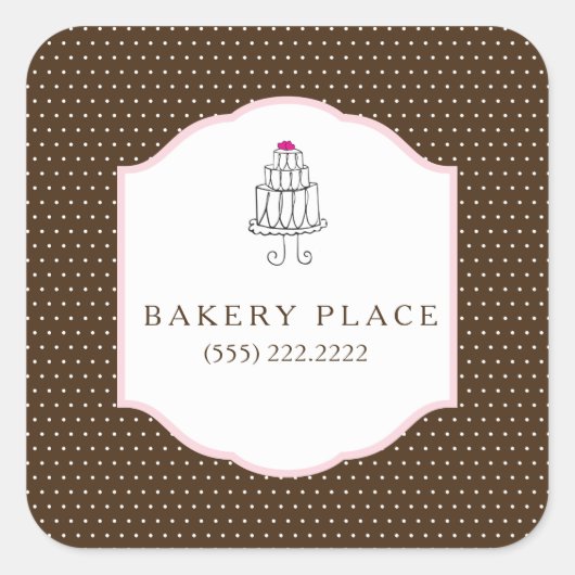 ケーキショップシール スクエアシール (正面)
