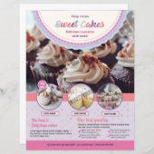 ケーキショップフライヤーテンプレート (正面/裏面)