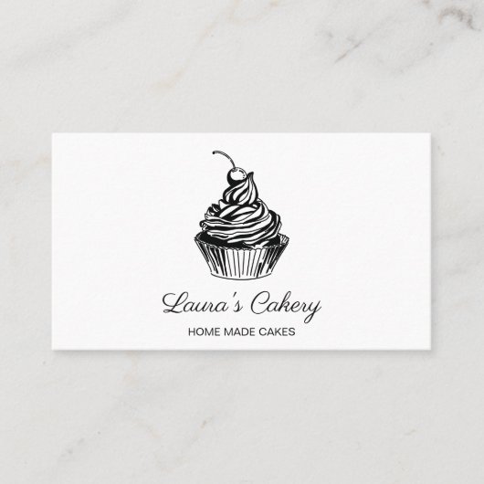 ケーキスイーツカップケーキベーカリーガーリーヴィンテージクラフト 名刺 (正面)