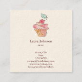 ケーキスイーツカップケーキベーカリー水彩ヴィンテージスクー スクエア名刺 (裏面)