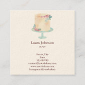 ケーキスイーツカップケーキベーカリー水彩ヴィンテージ スクエア名刺 (裏面)