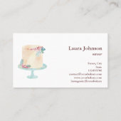 ケーキスイーツカップケーキベーカリー水彩ヴィンテージ 名刺 (裏面)