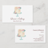 ケーキスイーツカップケーキベーカリー水彩ヴィンテージ 名刺 (正面/裏面)