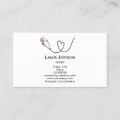 ケーキスイーツカップケーキベーカリー自筆証書ハート 名刺 (裏面)