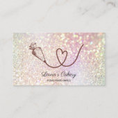 ケーキスイーツカップケーキベーカリー自筆証書ハート 名刺 (正面)