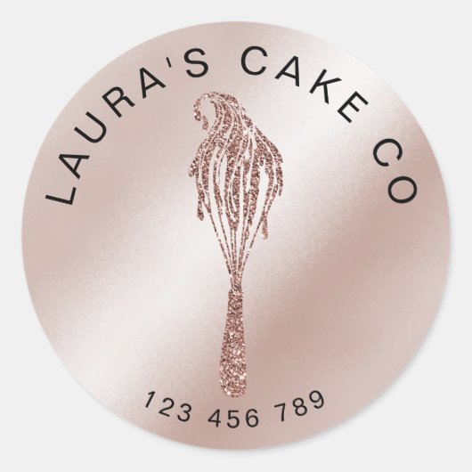 ケーキスイーツカップケーキホームベーカリーガーリーウォーターカラー ラウンドシール (正面)