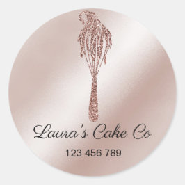 ケーキスイーツカップケーキホームベーカリーガーリーウォーターカラー ラウンドシール