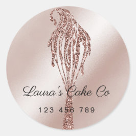 ケーキスイーツカップケーキホームベーカリーガーリーウォーターカラー ラウンドシール