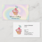 ケーキスイーツカップケーキホームベーカリーガーリーウォーターカラー 名刺 (正面/裏面)