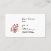 ケーキスイーツカップケーキホームベーカリーガーリーヴィンテージ 名刺 (裏面)