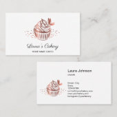 ケーキスイーツカップケーキホームベーカリーガーリーヴィンテージ 名刺 (正面/裏面)