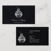 ケーキスイーツカップケーキホームベーカリーガーリーヴィンテージ 名刺 (正面/裏面)