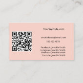 ケーキスタンドエレガントベーカリーピーチカスタムQRコード 名刺 (裏面)