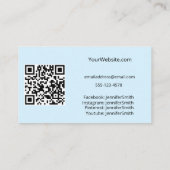 ケーキスタンドエレガントベーカリーブルーカスタムQRコード 名刺 (裏面)