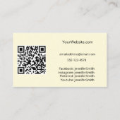 ケーキスタンドエレガントベーカリー黄カスタム色QRコード 名刺 (裏面)