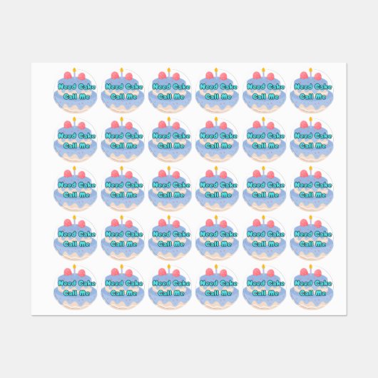 ケーキスティッカークールが必要 ラベル (シート)