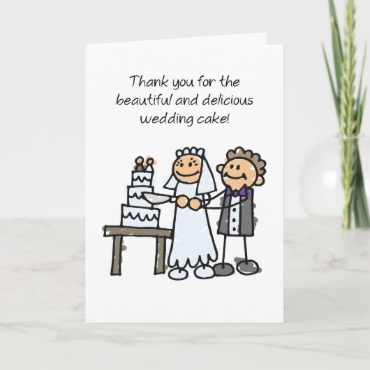 ケーキスティック結婚フィギュアありがとう カード (正面)
