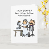 ケーキスティック結婚フィギュアありがとう カード (黄色い花)