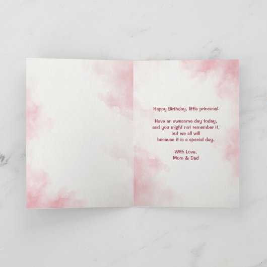 ケーキスマッシュフォトコラージガールファースト誕生日 カード (内部)