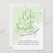 ケーキスマッシュ誕生日招待状 ニュートラルカード 招待状 (正面)