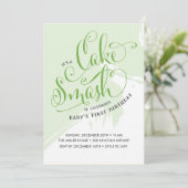 ケーキスマッシュ誕生日招待状 ニュートラルカード 招待状 (スタンド正面)