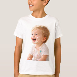 ケーキスマッシュ 赤ちゃん 笑顔 誕生日Tシャツ Tシャツ